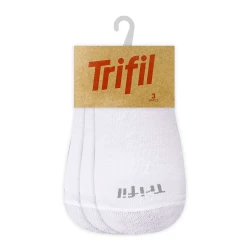 Meia esportiva cano curto com 03 unidades tamanho 39 ao 44 branca Trifil