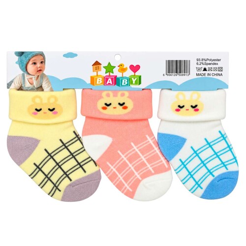 Meia infantil bebe menina tamanho 0 a 6meses kit 3 pares Meia infantil bebe menina tamanho 0 a 6meses kit 3 pares