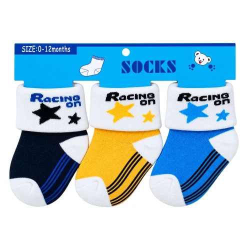 Meia infantil bebê menino tamanho 0 a 6 meses kit 3 pares