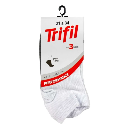 Meia infantil trifil cano curto com 3 unidades Meia infantil trifil cano curto com 3 unidades