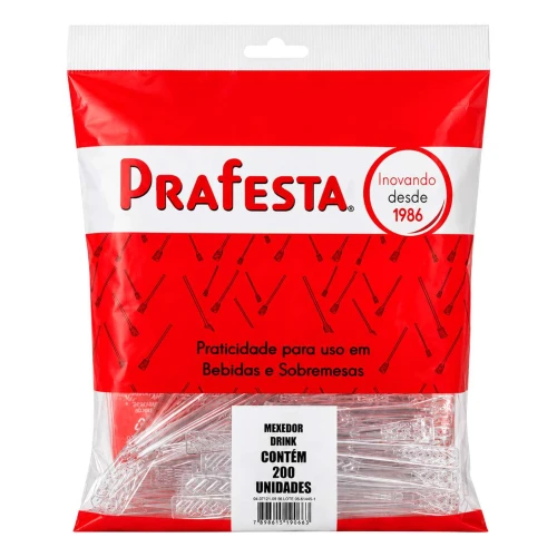 Mexedor plástico 11cm para café/chá com 200 unidades Prafesta