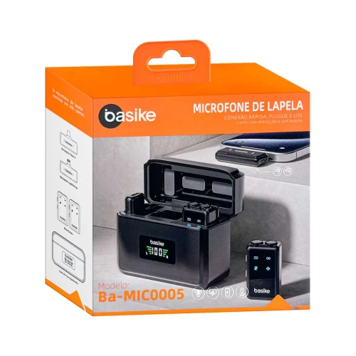 Microfone de lapela usb com 02 receptores BA-MIC0005 Inova