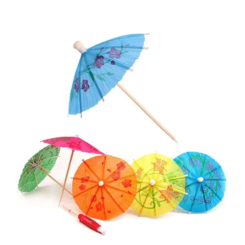 Mini guarda chuva para drinks 12 peças