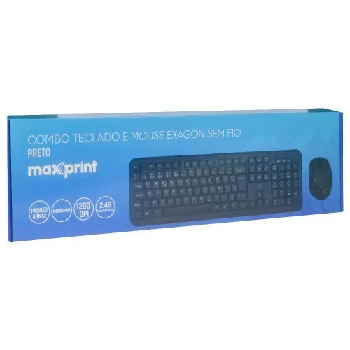 Mouse + teclado usb 2.0 kit exagon sem fio Maxprint