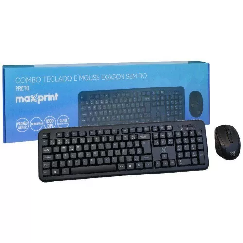 Mouse + teclado usb 2.0 kit exagon sem fio Maxprint