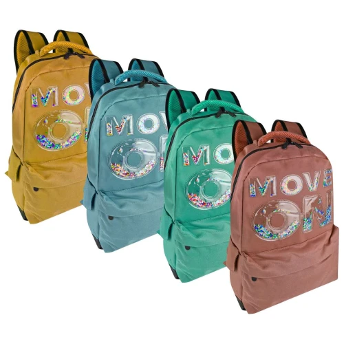 Mochila feminina Move On com gliter 46x36cm sortida Wincy