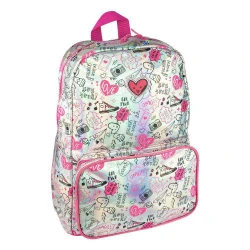 Mochila feminina decorada metalizada 43x30cm sortida Clio Style