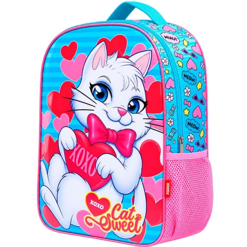 Mochila infantil gatinha e lancheira 43x30cm 6 peças Mochila infantil gatinha e lancheira 43x30cm 6 peças