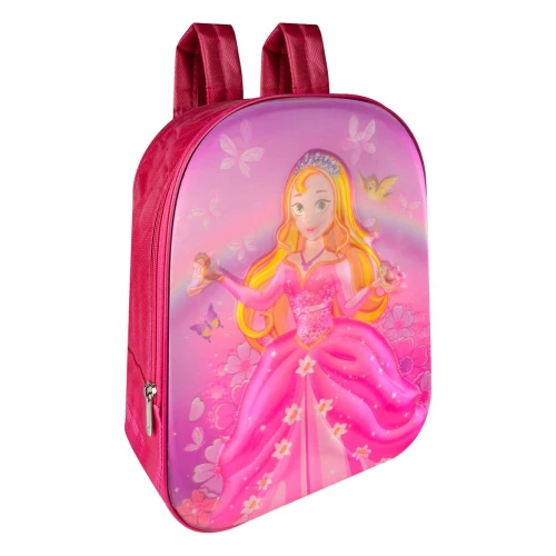 Mochila infantil princesas 3D alto relevo 32x28cm