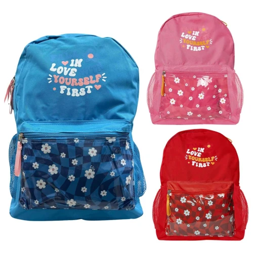 Mochila juvenil feminina flores 42cm sortida MF24075 Clio Style