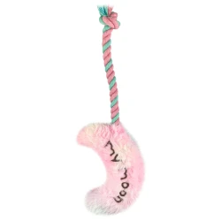 Mordedor de pelúcia puxador corda lua 30cm Fluffie