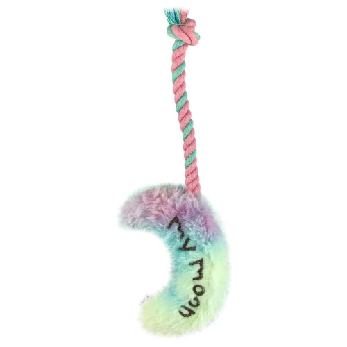 Mordedor de pelúcia puxador corda lua 30cm Fluffie
