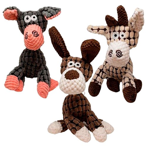 Mordedor para cachorro pelúcia animais 27x8cm sortidos