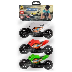 Moto plástica motinho 10cm com 03 unidades