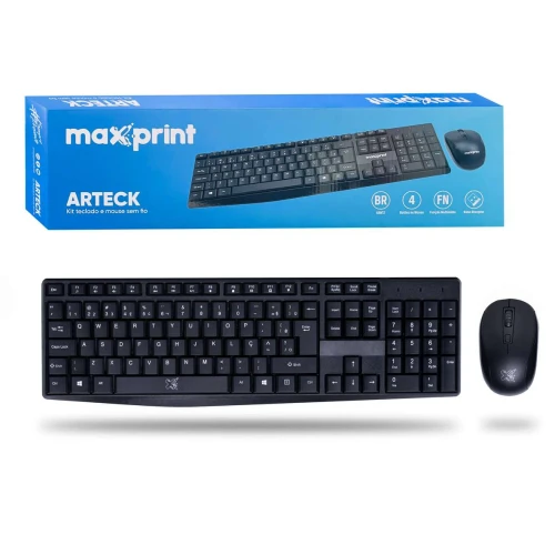 Mouse + teclado sem fio 2.4Ghz kit arteck Maxprint