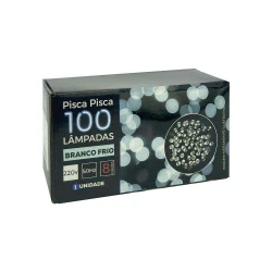 Natal pisca pisca com 100 lâmpadas led branco frio 8 funções 9mt Newway