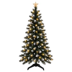 Natal árvore com led branco quente e frio 180cm nevada Multiart
