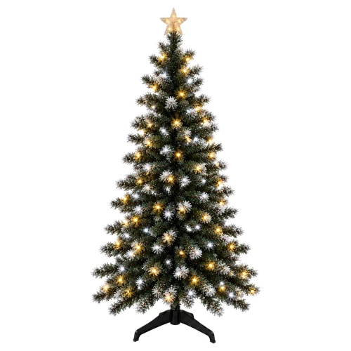 Natal árvore com led branco quente e frio 180cm nevada Multiart
