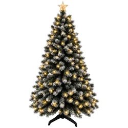 Natal árvore com led branco quente e frio 180cm nevada Multiart