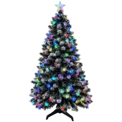 Natal árvore com led colorida 180cm nevada Multiart