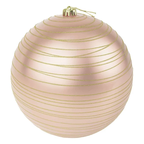 Natal bola com gliter aspiral 20cm Champagne