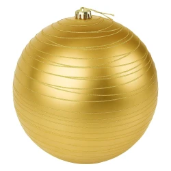 Natal bola com gliter aspiral 15cm dourada