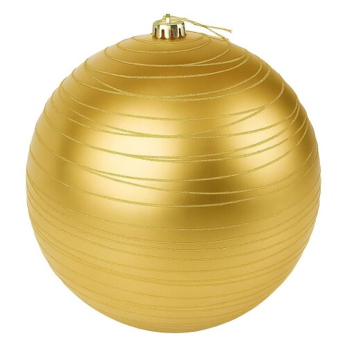 Natal bola com gliter aspiral 15cm dourada