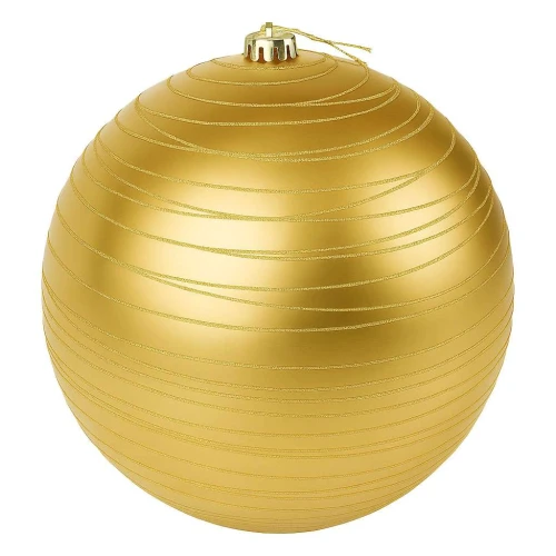 Natal bola com gliter aspiral 15cm dourada
