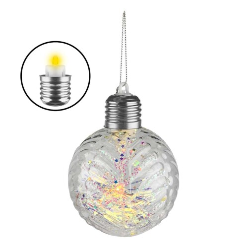Natal bola decorativa com fitilho/led 08cm Rio Master