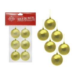 Natal bola lisa 3cm com 06 unidades sortidas