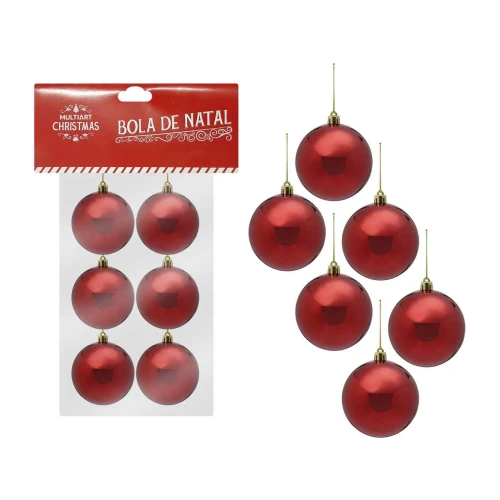Natal bola lisa 3cm com 06 unidades sortidas