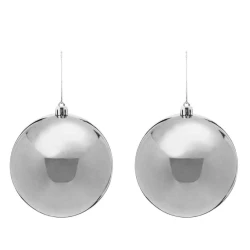 Natal bola lisa 6cm com 02 unidades prata Natal bola lisa 6cm com 02 unidades prata