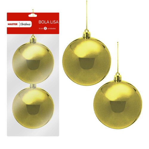 Natal bola lisa 6cm com 02 unidades sortidas Rio Master