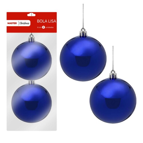 Natal bola lisa 6cm com 02 unidades sortidas Rio Master