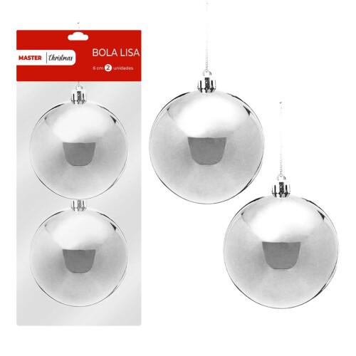 Natal bola lisa 6cm com 02 unidades sortidas Rio Master