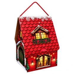 Natal caixa chalé com corda 17x20x11x32cm