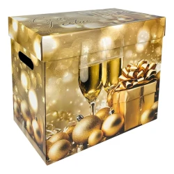 Natal caixa de papelão baú retangular 36x22x32cm