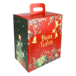 Natal caixa de papelão com alça 29x19x35cm