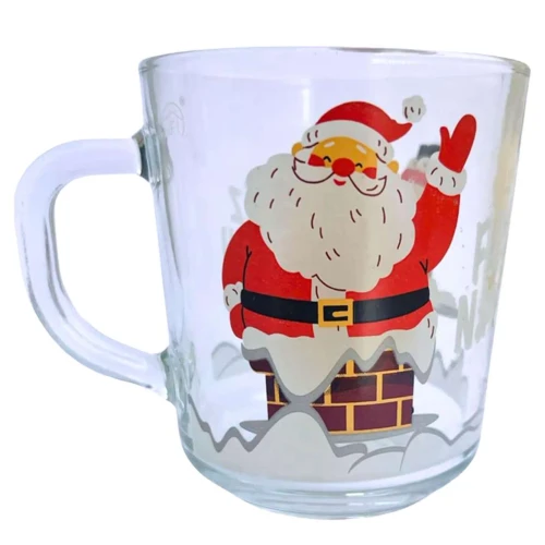 Natal caneca de vidro 250 litros decorada Natal caneca de vidro 250 litros decorada