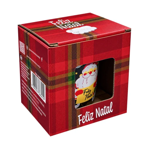 Natal caneca de vidro 250ML papai noel Natal caneca de vidro 250ML papai noel
