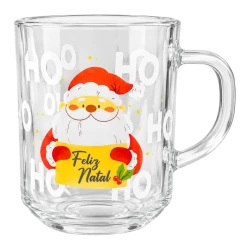Natal caneca de vidro 250ML papai noel