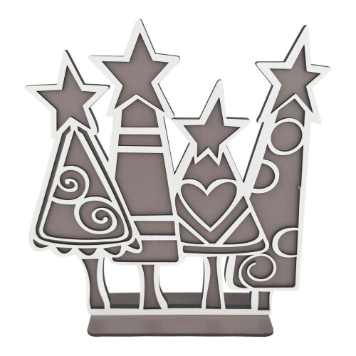 Natal enfeite MDF quarteto árvores 27,5cm sortido