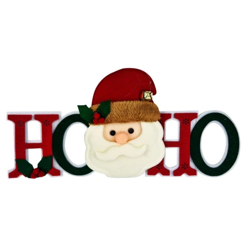 Natal enfeite Papai Noel HoHo com guizo 34x17cm Rio Master
