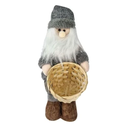 Natal enfeite boneco com cesto de palha 35cm