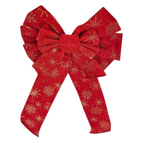 Natal enfeite laço pronto vermelho com gliter 58cm Rio Master