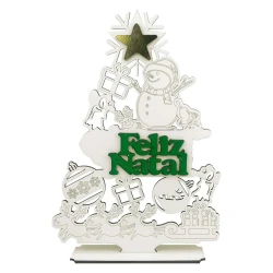 Natal enfeite mdf árvore decorativa 27,5cm