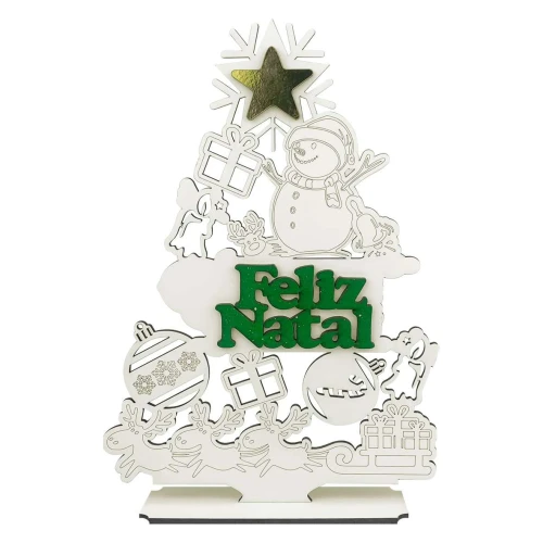 Natal enfeite mdf árvore decorativa 27,5cm