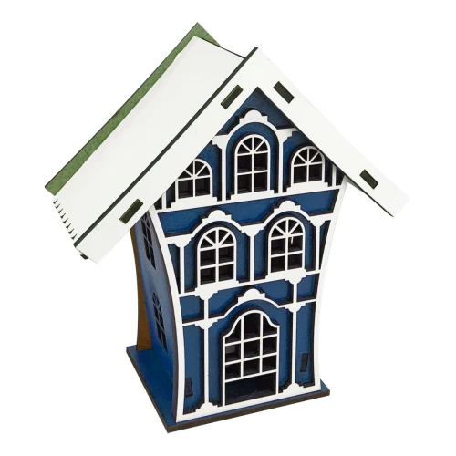 Natal enfeite mdf casa alta com vela 16,5cm sortidas