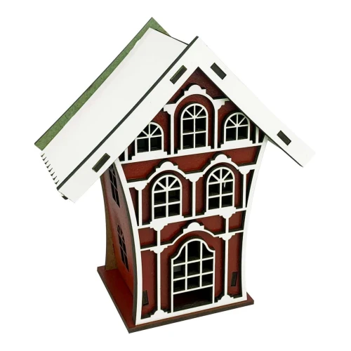 Natal enfeite mdf casa alta com vela 16,5cm sortidas