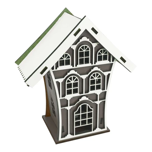 Natal enfeite mdf casa alta com vela 16,5cm sortidas
